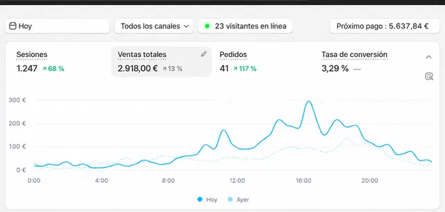 Panel de Shopify de una tienda del sector ropa personalizada que gestiona Likin, con la identidad anonimizada